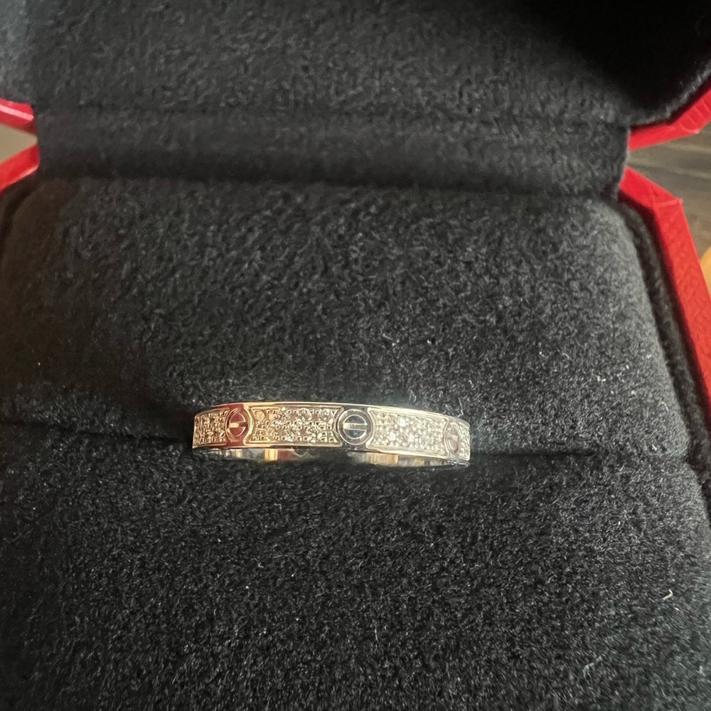 Cartier Silver Diamond Ring - Picture 3 of 12